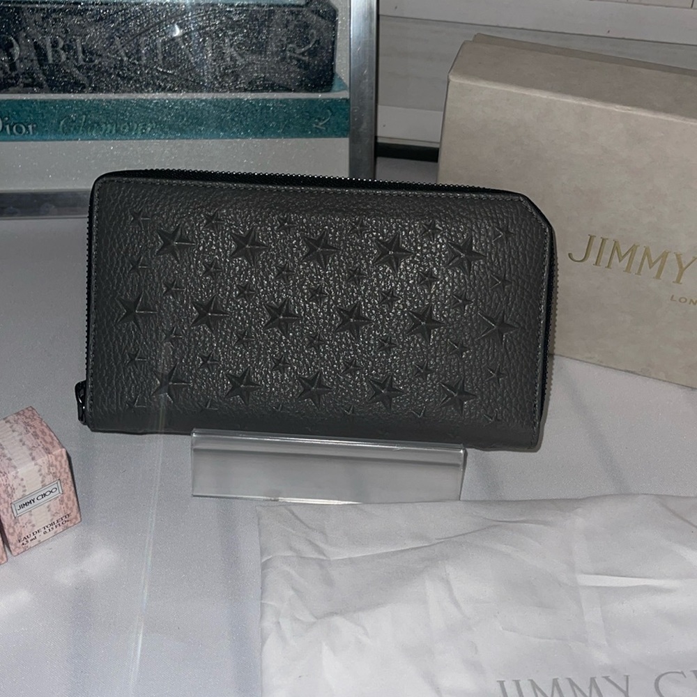Jimmy Choo Carnaby wallet with mixed stars NWOT